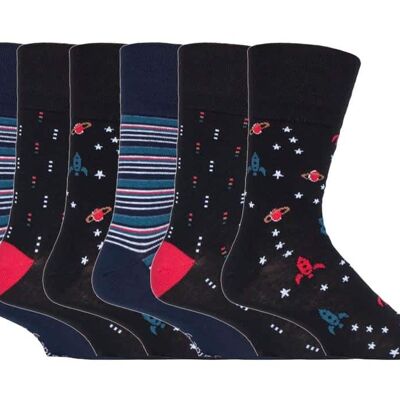 6 Pairs Mens Gentle Grip Non Elastic Socks 6-11 UK (GGM6PKMGG548) (6-11 UK)