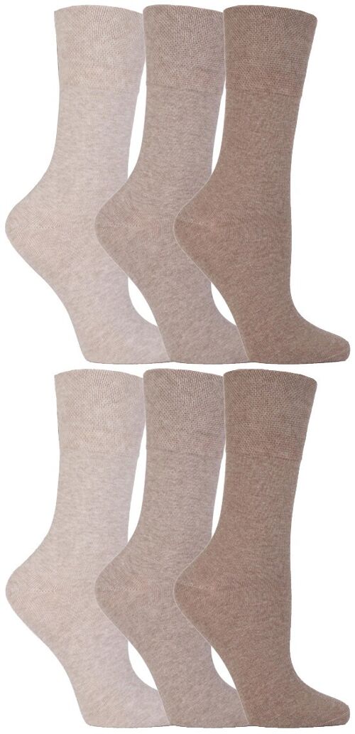 Gentle Grip - 6 Pairs of Ladies Diabetic Sock with Honey Comb Top and Hand linked Toe Seams (GGLDIABEI) (4-8 UK)