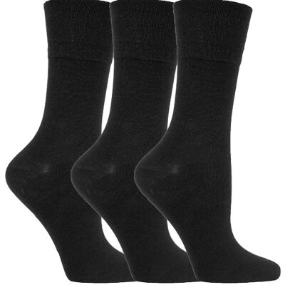 Gentle Grip - 6 Pairs of Ladies Diabetic Sock with Honey Comb Top and Hand linked Toe Seams (GGLDIABLK) (4-8 UK)