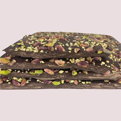 Dunkle Schokolade in Stücken mit Pistazien 250gr