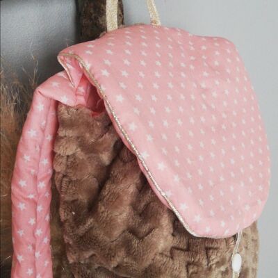 Brown-pink star minky comforter bag