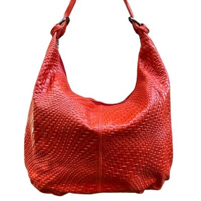 Shopping bag LUDOVICA Genuine Leather red + 5 colors