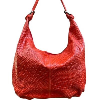Shopping Bag LUDOVICA Genuine Leather rot + 5 Farben