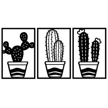 tableau triptyque de cactus 1