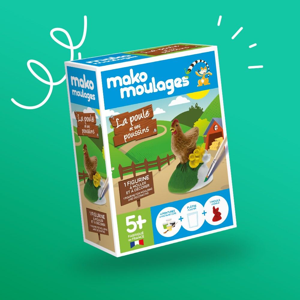 Kit creativo per modanature Mako La gallina e i suoi pulcini / Gallina e pulcini