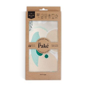 Furoshiki, emballage cadeau réutilisable en tissu motif Hygge 50x50 cm 2