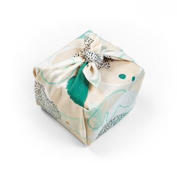 Furoshiki, emballage cadeau réutilisable en tissu motif Hygge 50x50 cm 1