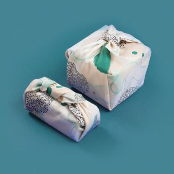 Furoshiki, emballage cadeau réutilisable en tissu motif Hygge 50x50 cm 4