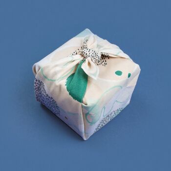 Furoshiki, emballage cadeau réutilisable en tissu motif Hygge 50x50 cm 5