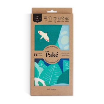 Furoshiki, emballage cadeau réutilisable en tissu motif Canopée 75x75 cm 2