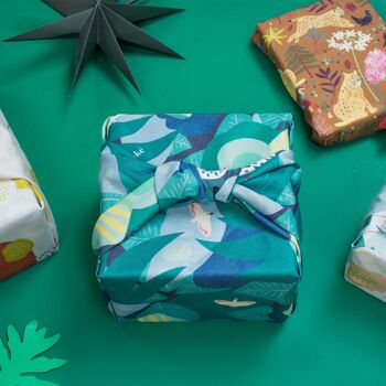Furoshiki, emballage cadeau réutilisable en tissu motif Canopée 75x75 cm 4