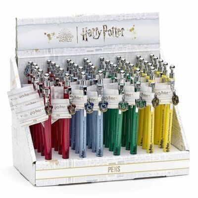Scatola espositiva di Harry Potter contenente 10 penne per ogni tipo Serpeverde, Grifondoro, Tassorosso, Casa di Corvonero