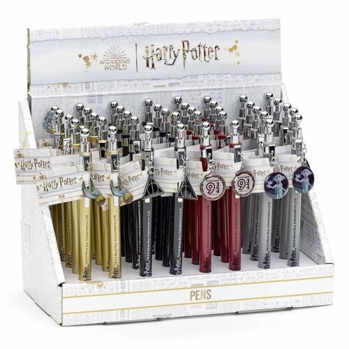 Official Harry Potter Display Box Containing 10 Of Each Pens Golden Snitch, Deathly Hallows , Hogwarts Railways 9 3/4 & Dobby