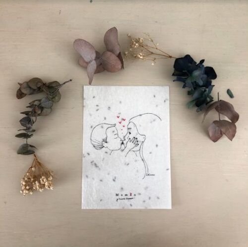 Carte à planter maman bisou petite garçon