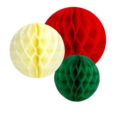 Honeycomb Christmas Decorations - 3 Pack