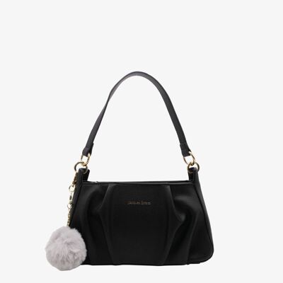 Manoline Pleated Handbag - Black