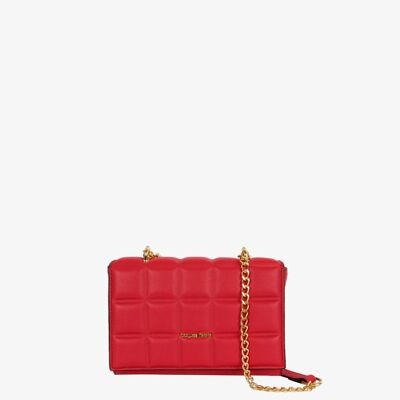 Mila Walker Bag With Quilted Pattern - Red