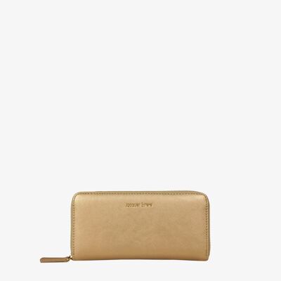 Cartera con cremallera Zoé - Dorado