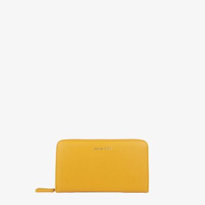 Zipped checkbook holder Zoé - Yellow