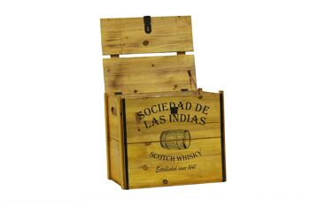 Boîte en bois rustique pour stocker des liqueurs avec sérigraphie. 1