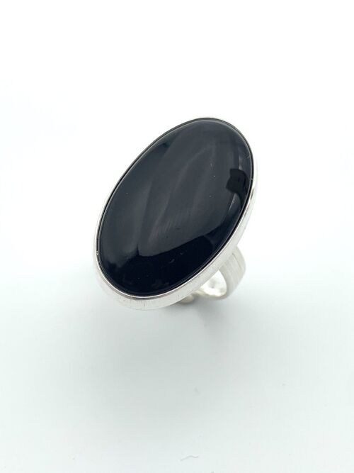 Silver ring Onyx 20x30mm