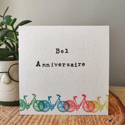 Carte Anniversaire - Vélos multicolores