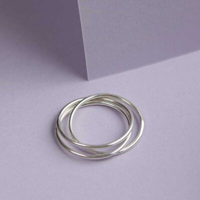 Ring Triple | Driedubbel feest - Zilver 925 - Maat 17