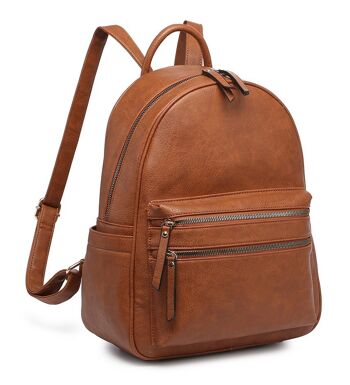 Grand sac à dos d'école mode voyage sac à dos décontracté sac à dos sac à dos léger en cuir PU pour voyage/affaires/université - A36640m gris 6