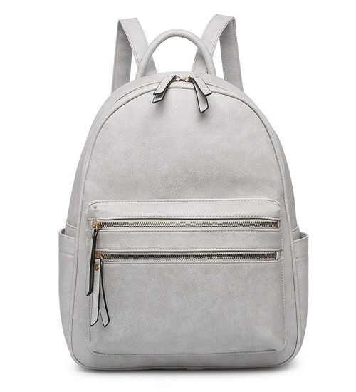 Large School Backpack Fashion Travel Casual Daypack Rucksack Water-Proof Light Weight PU Leather Bag for Travel/Business/College - A36640m grey
