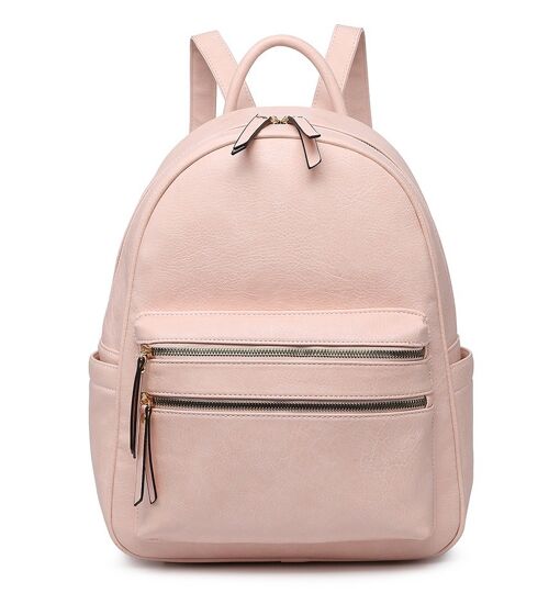 Large School Backpack Fashion Travel Casual Daypack Rucksack Water-Proof Light Weight PU Leather Bag for Travel/Business/College - A36640m pink