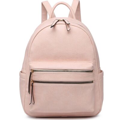 Large School Backpack Fashion Travel Casual Daypack Rucksack Water-Proof Light Weight PU Leather Bag for Travel/Business/College - A36640m pink