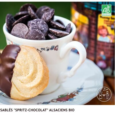 Organic Alsatian "Spritz-Chocolate" shortbread - 1kg (BULK)