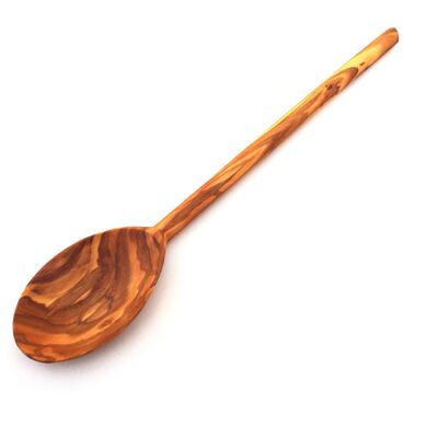 Cooking spoon oval round handle 30 cm handmade olive wood