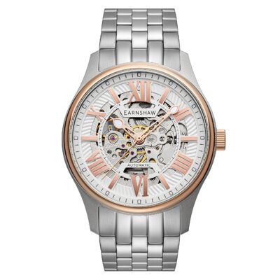 ES-8240-55 - Montre homme automatique squelette Earnshaw - Bracelet acier inoxydable - 3 aiguilles