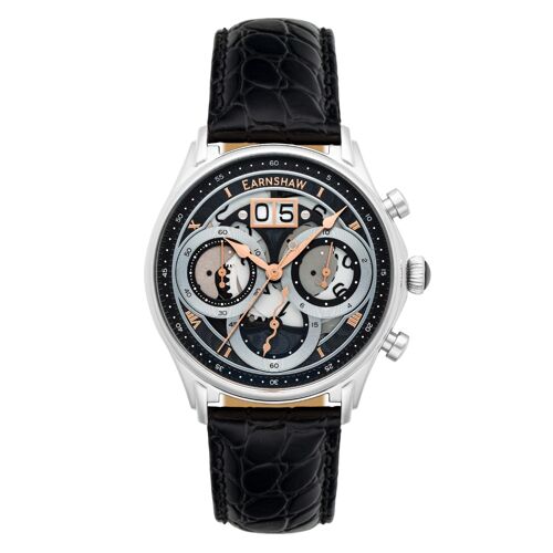 ES-8260-02 - Montre homme quartz chronographe Earnshaw - Bracelet cuir - Date