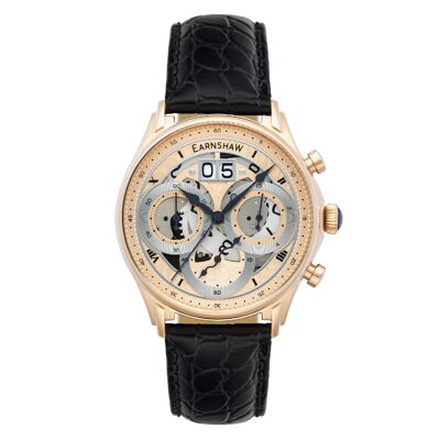ES-8260-05 - Earnshaw Chronograph Quartz Men's Watch - Leather Strap - Date
