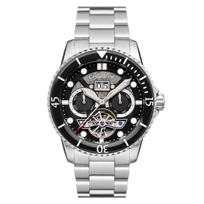 ES-8174-11 - Reloj Mecánico Automático Earnshaw para Hombre - Brazalete de Acero Inoxidable - 3 Agujas con Día, Fecha y Mes