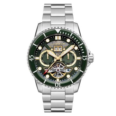 ES-8174-33 - Earnshaw Automatic Mechanical Men's Watch - Stainless Steel Bracelet - 3 Hands with Day, Date and Month