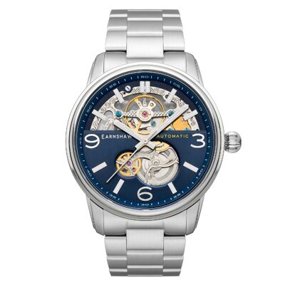 ES-8178-22 - Earnshaw Automatic Mechanical Men's Watch - Stainless Steel + Leather Strap - 3 Hands