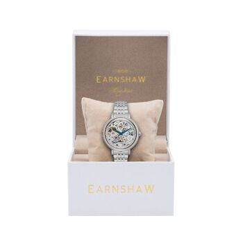 ES-8156-11 - Montre femme automatique squelette Earnshaw - Bracelet acier inoxydable - 3 aiguilles 2