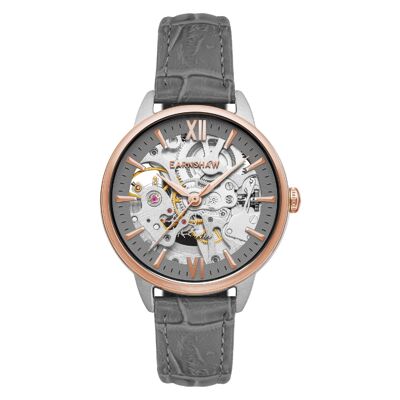 ES-8151-08 - Earnshaw Skeleton Automatic Women's Watch - Leather Strap - 3 Hands