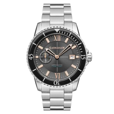 Earnshaw Reloj automático para hombre ES-8133-55 Correa de acero inoxidable Fecha