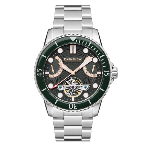 ES-8134-33 - Montre homme automatique Earnshaw - Bracelet acier inoxydable - Double rétrograde avec jours