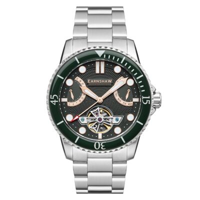 ES-8134-33 - Earnshaw Automatic Men's Watch - Stainless Steel Bracelet - Double Retrograde with Days