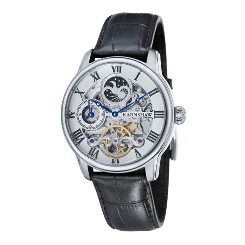 ES-8006-01 - Montre homme automatique squelette Earnshaw - Bracelet cuir - Multifonctions