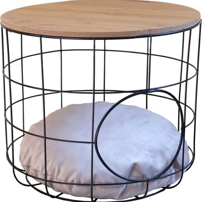 Decorative animal house and side table - ø 41 cm from Naturn Living - Cat basket - Wire basket - Side table - Pet basket - Matt black