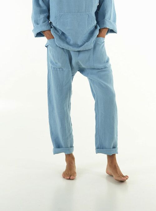 PETRA linen pants. GLACIER BLUE