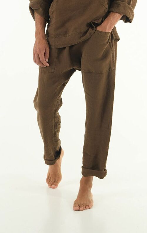 PETRA linen pants. COCOA BROWN