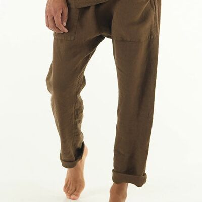 PETRA linen pants. COCOA BROWN