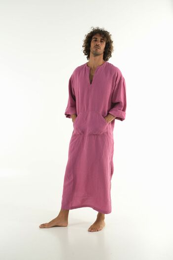 Caftan homme en lin CLASSICO RAISIN VIOLET 2